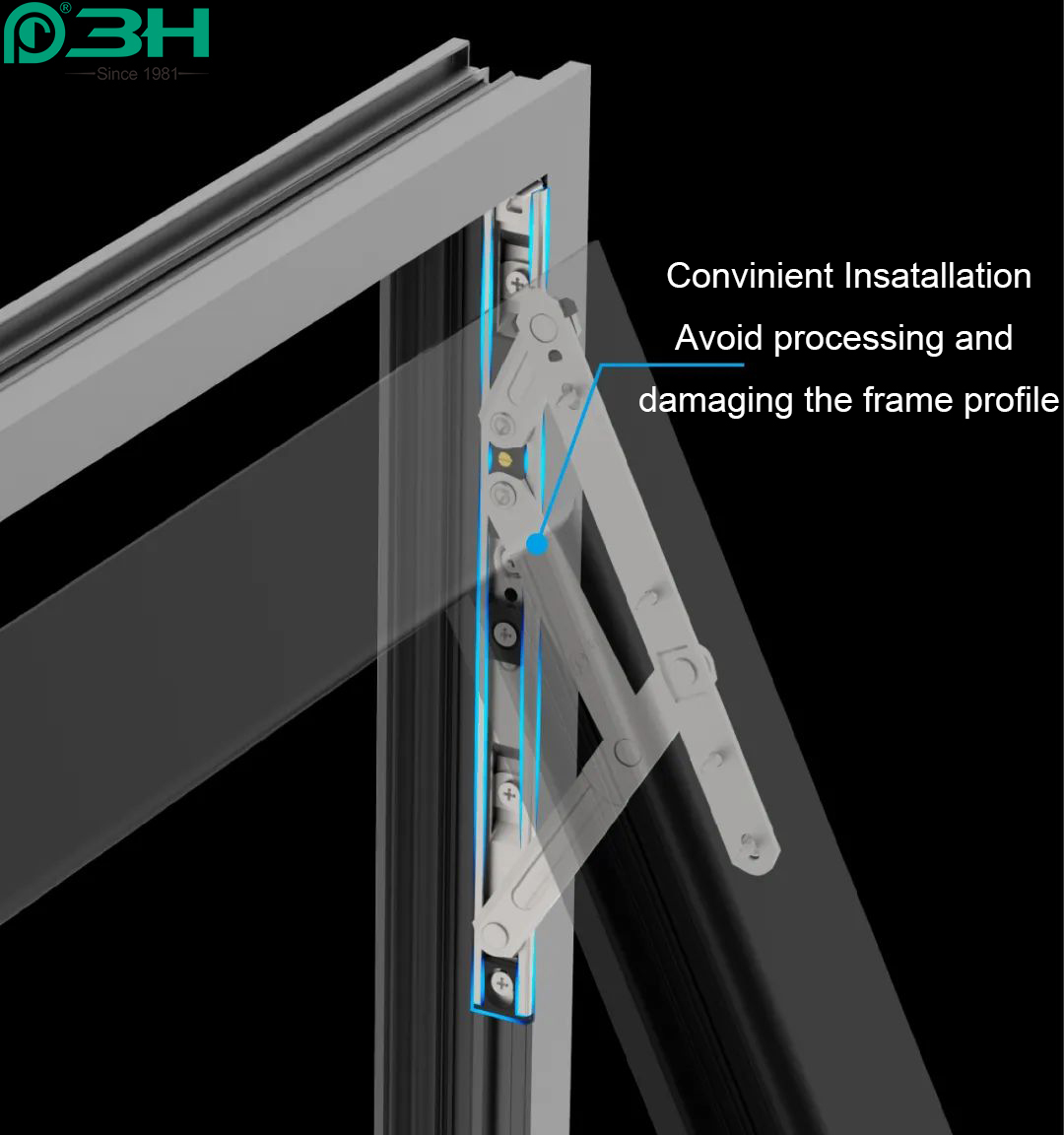 free-milling slot-free top hung window friction stay2